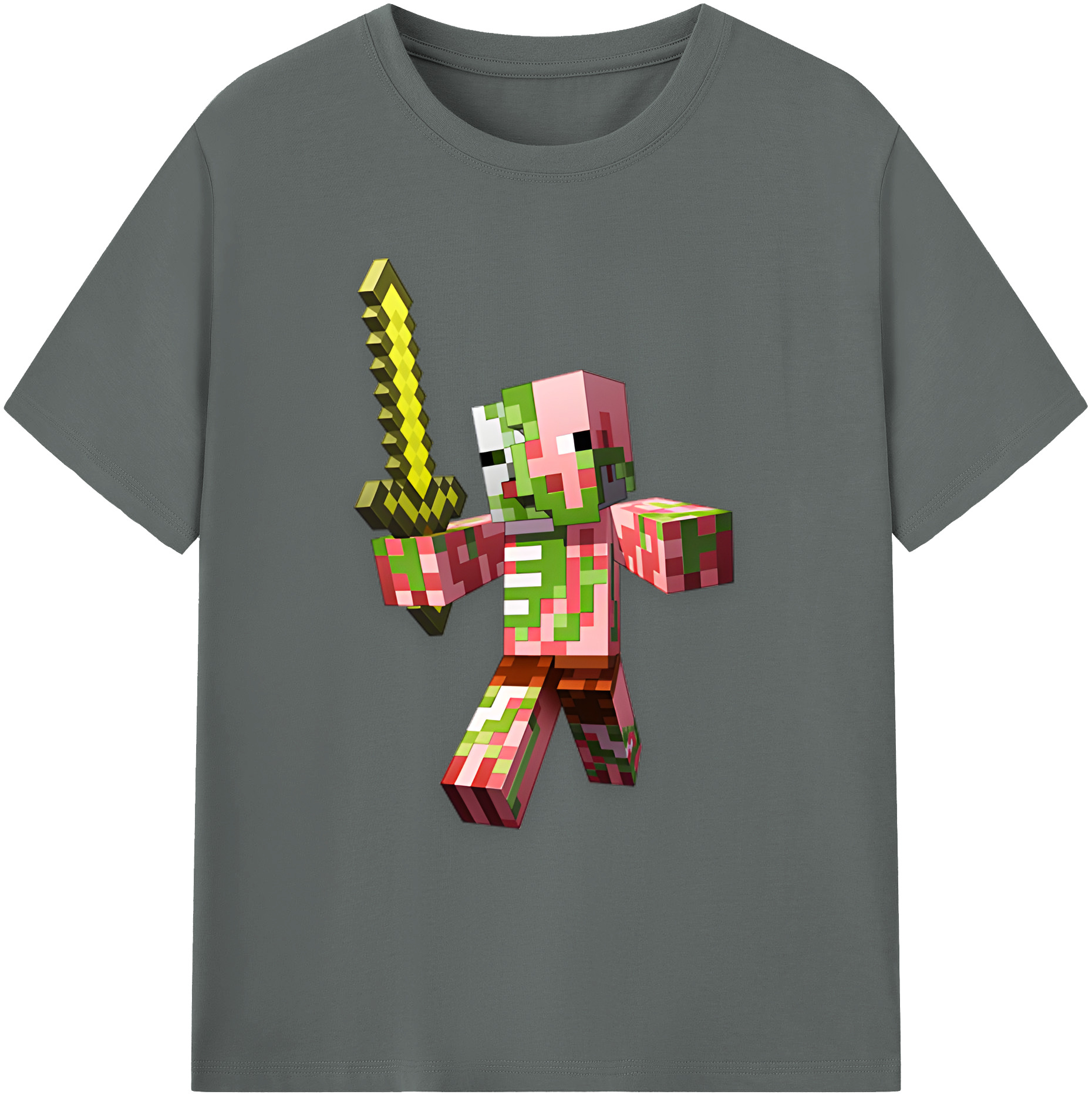 （画像用） マインクラフト ブロックの世界 Minecraft MC Block world 綿100％ メンズ半袖Tシャツ｜肌触りやわらか＆通気性